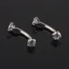 Tragus Earring Internally Thread Cubic Zircon Stainless Steel Curved Barbell Piercing Eyebrow Ring Body Jewelry341I