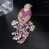 Broches Creative Bird Broche Loisirs Lady Bijoux de luxe Plaqué or Animal Manteau Écharpe