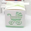 Cadeau cadeau découpé au laser bébé douche de voiture boîte de bonbons boîte de faveur fille fête d'anniversaire avec ruban décoration de mariage doux 50pcs