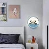 Applique murale LED Panda mignon pour enfants, Design de dessin animé rose pour salon, chambre à coucher, maison, chevet décoratif