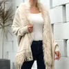 Women's Fur Faux Fur Capes Women Casual Jacket and Cape Loose Cardigan Wool Blends Poncho Vintage Tassel Shawl Coat Solid Batwing Sleeve Veste Femme 231031