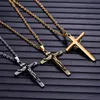 Cross Pendant Halsband Kvinnor Män rostfritt stål Jesus Kristus smycken för nackmode julklappar till flickvän grossist