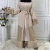 Ubranie etniczne Ramadan Muzułmańską sukienkę hidżabu Abayas dla kobiet 2023 Abaya Dubai Turcja Islam Kaftan cekin kimono szatę femme muzulmane