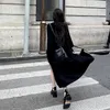 Trenchs de femmes Manteaux de coupe-vent noir pour vêtements de longueur moyenne petite taille et automne mince Berserk une perte panique achat