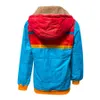 Kvinnor Parkas Kvinnor Rainbow Printed Jacket Winter Hooded Cotton vadderade rockar Kvinnliga koreanska lösa puffer Parkas Dams dragkedja utkläder