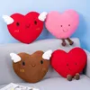 35CM coeur forme oreiller belle bande dessinée oreiller jouets Kawaii peluche rose rouge marron coeur poupée oreiller poupée petite amie cadeau cadeaux de noël