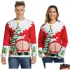 女性用セーターレディースユニセックス醜いクリスマスセーター3Dプリント面白いプルオーバージャンパーチスマンのための男性女性ホリデーパーティーパーティードロotxko