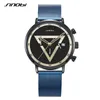 Orologi da uomo di alta qualità creativo triangolo invertito maglia d'acciaio orologio multifunzionale piccolo tre aghi montre de luxe regali U7