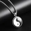 Stainless Steel Gold Silver Tai Chi Yin Yang Pendant Necklace Men Women's Sweater Chains Hip Hop Fashion China Jewelry