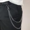 Bältes mode midjekedjor enkla dubbelskiktsmetall unisex jeans dekorationer bälte slingans klädtillbehör