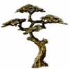 Decorações de jardim Mini Bem-vindo Pinho Miniatura Estatueta Cobre Pequena Decoração de Árvore Falsa para Bonsai Estátuas Paisagem