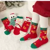 Calzini natalizi per bambini Calzini in cotone per bambini adorabili calzini di Babbo Natale con pupazzo di neve Happy Baby 5 paia/dozzina