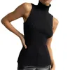 Men's Vests Women's High Neck Sleeveless Sweater Slim Fitting Top Waistcoat Streetwear Winter Clothes Women Pullover Solid Color Vest
