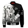 Mode Mäns anpassade namn Bull Riding 3D Printed Winter Zipper Jacka Casual Unisex Harajuku Street Long Sleeve Jacket 857