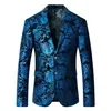 Local Tyrant Gold Slim Gilded Suit Long Sleeves Jacket Men's Blazer Dress Performance Clothing Two Button Coat Suits & Blazer269A