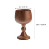 ワイングラスレッドガラスバンケットビンテージ飲料手作りのゴブレット木製ステムカップ