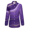 Chemisiers pour femmes chemisier en marbre violet à manches longues abstrait liquide esthétique femme vêtements de rue chemise surdimensionnée vêtements graphiques cadeau