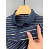 Men's Polos High End Slippery Ice Silk Seamless Short Sleep Polo Shirt For Men 2023 Summer Lapel T-shirt Thin Breakable Casual Top