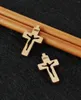 Hänghalsband Cottvo10pcs/mycket trä ihålig kors inri Crucifixion Charms för DIY -smycken som tillverkar halsbandsarmband deltillbehör