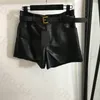 Belt PU Leather Shorts Women Metal Belt Short Pants Jeans Fashion Stretch Denim Trousers Designer Trousers