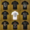 Camiseta de PP para hombre, Polo liso de manga corta de verano para hombre, camiseta con cuello redondo, camisetas con estampado de oso pardo y calaveras, St318z