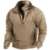 Sweats à capuche pour hommes Sweatshirts tactique en plein air veste en laine polaire costume de chasse chaud fermeture éclair décoratif pull coupe-vent manteau randonnée pull 231031