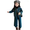 Ensembles de vêtements enfants filles veste en jean et jeans deux pièces ensemble d'automne pour enfants doux boutique porter des vêtements pour bébés en bas âge