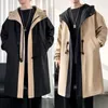 Men's Trench Coats 2023 Spring Autumn Coat Men Streetwear Long Jacket Hip Hop Male Fashion Windbreaker Hooded Overcoat Women Top