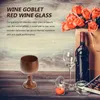 Bicchieri da vino Banchetto in vetro rosso Calice vintage da bere fatto a mano con stelo in legno