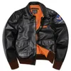 Men's Leather Faux Classic A 2 Type Horsehide Us Air Force Genuine Jacket Vintage Cloth Flight Retro Motorcycle Coat A2 Style 231031