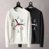 Nouveaux pulls pour hommes Designer lettre impression pull designer italien femmes hommes pulls décontracté rond à manches longues broderie blanc off sweats à capuche t-shirt