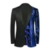 Costumes pour hommes Blazers Manteau de costume brodé à paillettes pour hommes brillant Bling paillettes Blazer Costumes de smoking Costumes de scène de fête de mariage discothèque bal DJ veste 231030