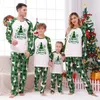 Family Matching Outfits 2023 Christmas Pajamas Set Santa Tree Print Mom Dad Kids 2 Pieces Suit Baby Dog Romper Sleepwear Look 231030