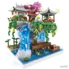 Blocks Creative Peach Blossom Sakura Tree House Set City DIY Model Building Blocks Bricks Toys For Children Adult Gift R231031