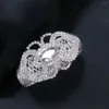 Bangle Europese en Amerikaanse stijl Gepersonaliseerde Mode Geometrie Strass Elastisch Open Armband Luxe Glanzende Kristallen Bruiloft