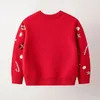 Pullover Boys Girls Christmas Sticke Sweaters Autumn Winter Xmas Warm Kids Clothing 2023 Baby Santa Claus 26 Year 231030