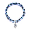 Hänge halsband Evil Eye Halsband för kvinnor Keyring Turkish Blue Bead Armband Handgjorda glasögon Charms armband grekiska mati hamsa na dhw0l