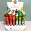 Jul 8-Color Ballpoint Pen 18/36st Säljer Cartoon Santa Claus Press Colored Marker Children's Reward School Supplies