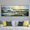 Seascape Waves Målningolja på duk för studierum Julkonpresent Hand Made Fine Arts On Wall For Living Room Home Decor