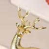 Dekoratif Nesneler Figürinler 3D Yapay Simülasyon Sika Deer Ren Geyiği Peri Masalı Bahçe Sahibi Heykel Ev Elk Kabine Kek Noel Dekorasyonu 231030