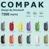 COMPAK Design By Snowwolf Original 7500 Puffs Disposable Vape Puff Vapes Disposable Puff 5% E-Cigarette 650 mAh Type-C Mesh Coil 12 Fruit Flavors