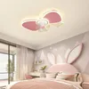 Zimmerdeckenventilatoren mit Lichtern, kreative 360-Grad-Schüttelkopflampen für einfache Jungen- und Mädchen-Bowknot-Schlafzimmerbeleuchtung für Kinder