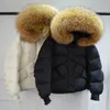 Kobiety w dół parkas zima duże prawdziwe szopa futrzana puffer kurtka Krótki 90% biały kaczek w dół płaszcz luźne ciepłe żeńskie wodoodporne hood parka 231031