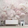 Tapeten Benutzerdefinierte Papel De Parede 3D Rose Tapete Home Decor Hochzeit Zimmer Thema Rosa Blume Schlafzimmer Nacht Wohnzimmer Wandbild