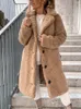 Women's Fur Faux Winter Teddy Long Coat Plush Artificial Solid Thick Warm 231030