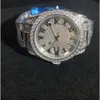 Dropshipping Wysokiej jakości luksusowy bling hip hop diamentowy kwarc Watcho0cz