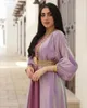 Ropa étnica Oriente Medio Mujeres musulmanas Robe Vestido de dos piezas Mangas largas Cardigan Dubai Árabe Abaya Vestidos con cinturón Imagen real