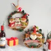 Fiori decorativi Pupazzo di neve di Natale Vecchio Rattan Guarnizione per porta Appesa per bambola Anello Decorazione Ciondolo Disposizione per finestra Forniture festive