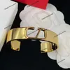 Bracelet de bijoux de luxe pour femmes, marque de mode, matériau en laiton haut, bracelet réglable en V pour couple en or