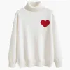 Designer Ami Pull Loveheart A Hommes Femme Cardigan Tricot V Col Rond Col Haut Femme Lettre De Mode Blanc Noir Pull À Manches Longues Vêtements